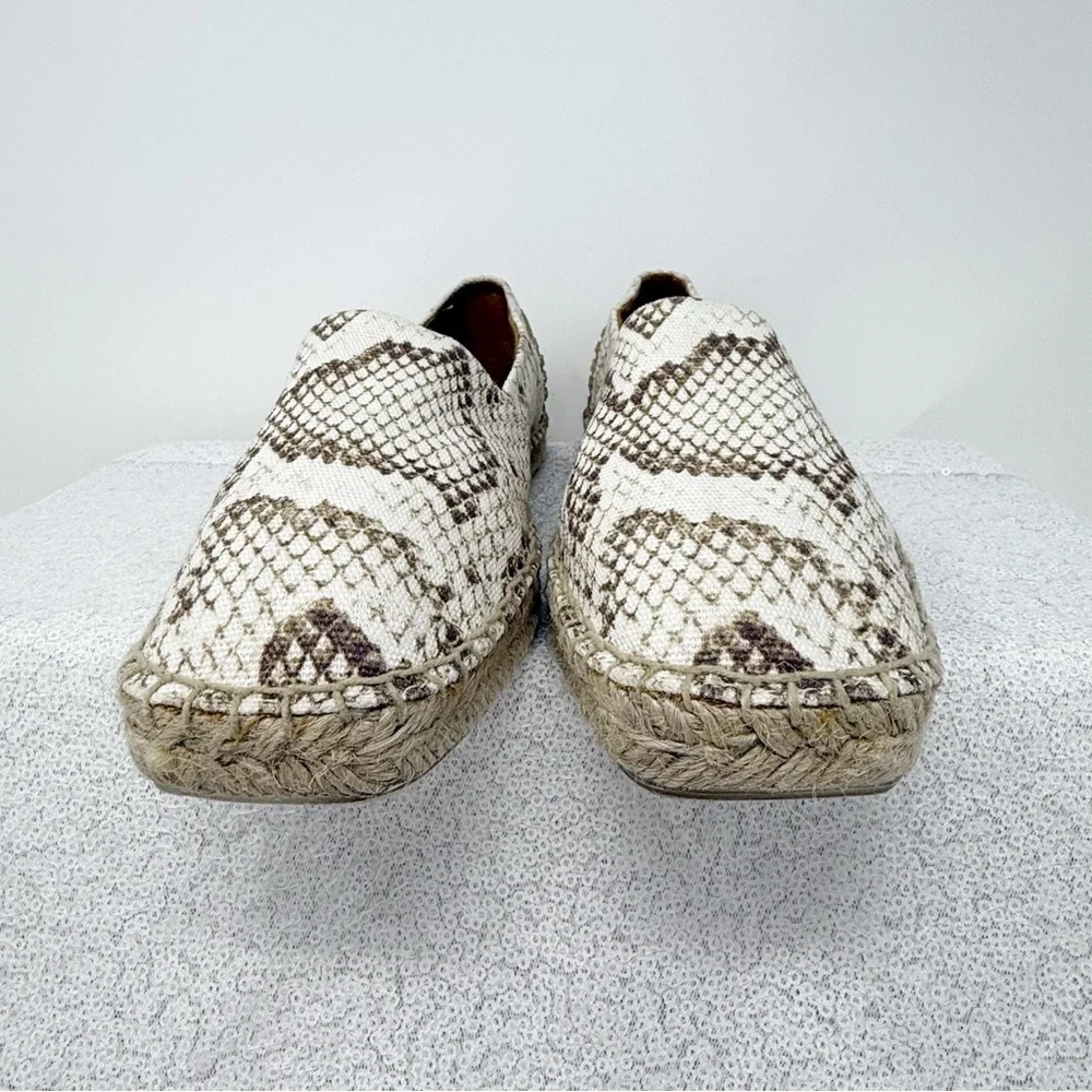 Franco Sarto Espadrille Kenna Snakeskin Espadrille Flats size 7.5W